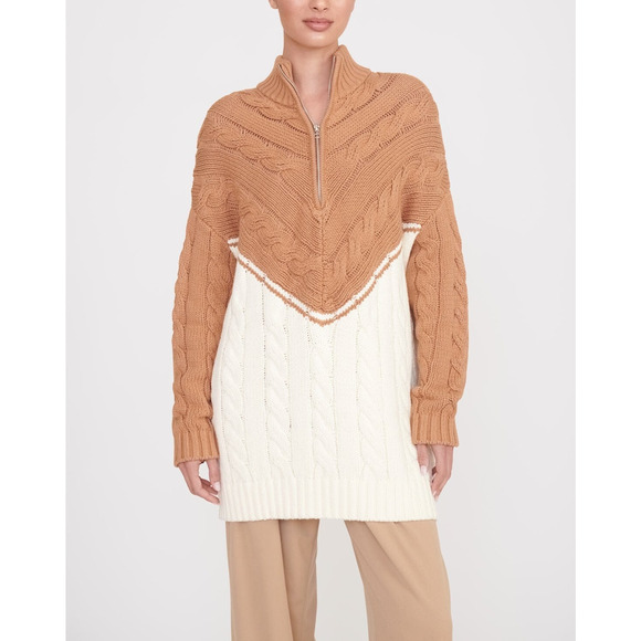 Staud 'Hampton' White Long Sleeve Half Zip Sweater Size XS - Picture 1 of 5